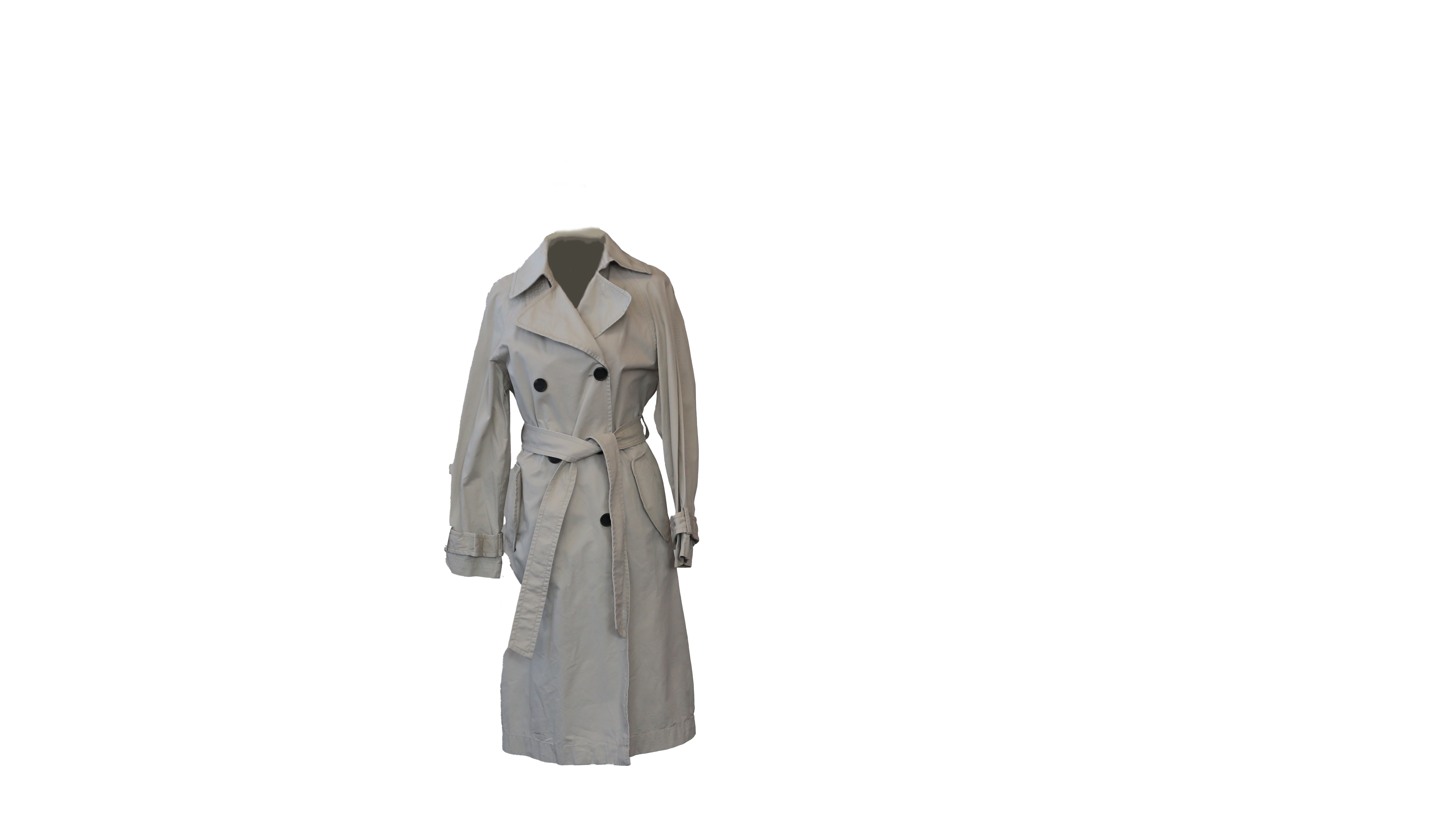 H&M Mantel mit Bindegürtel Beige Gr. S