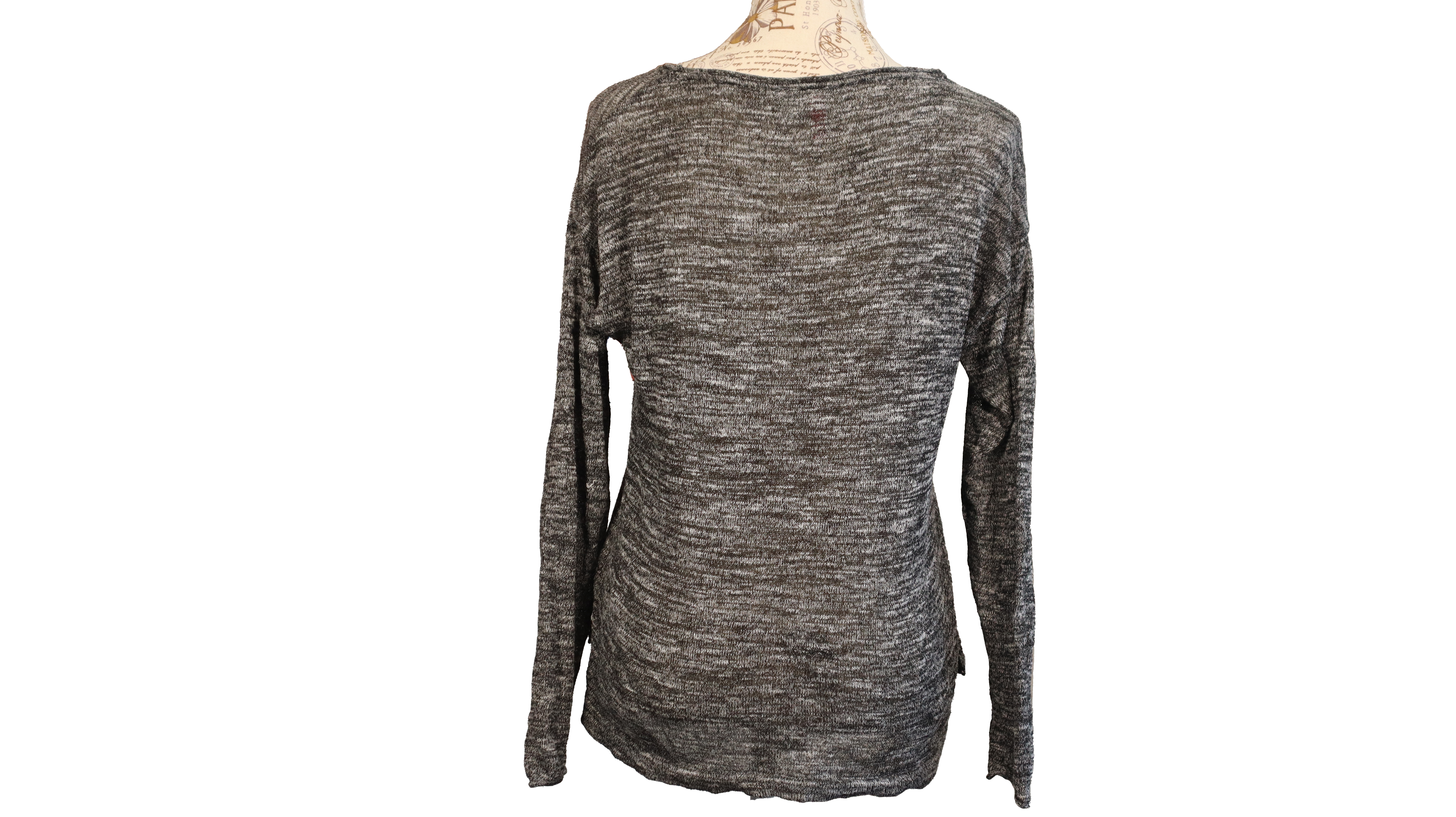 Divided Long Sleeve Gr. S grau/weiß mit Tasche