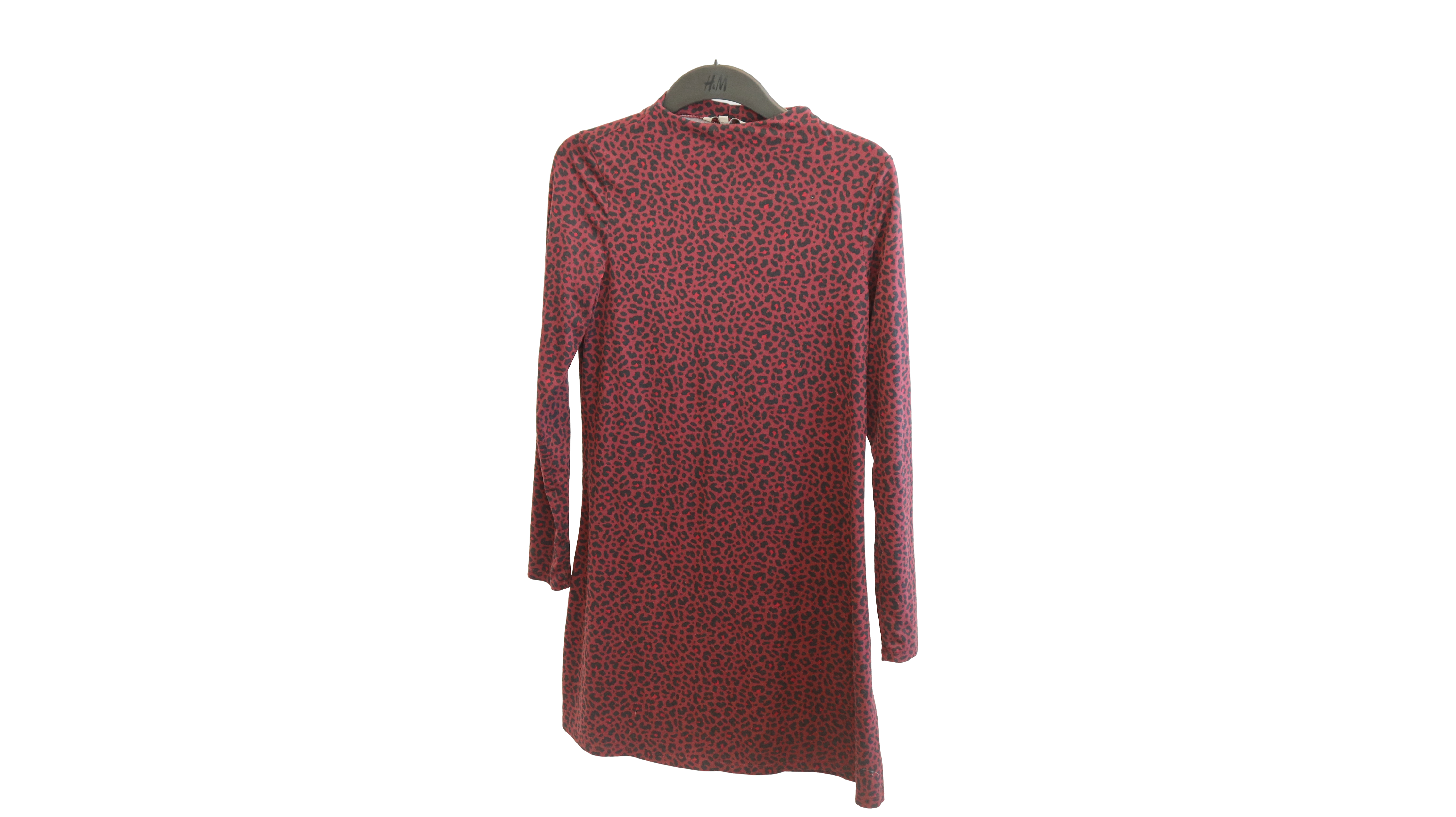 Kleid, Leopardmuster, Rot-Schwarz