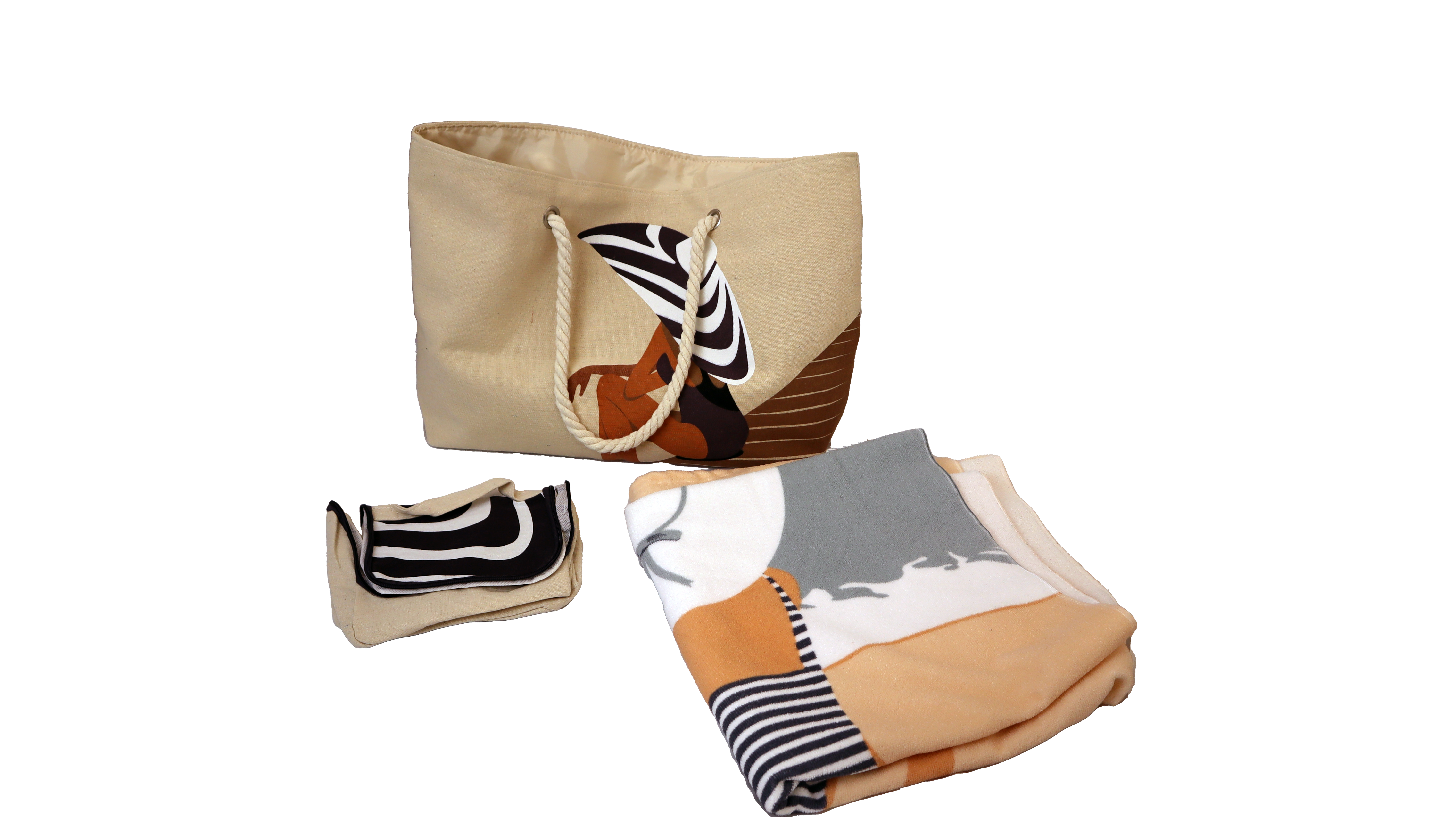 Badetasche inkl. Handtuch und Kulturbeutel