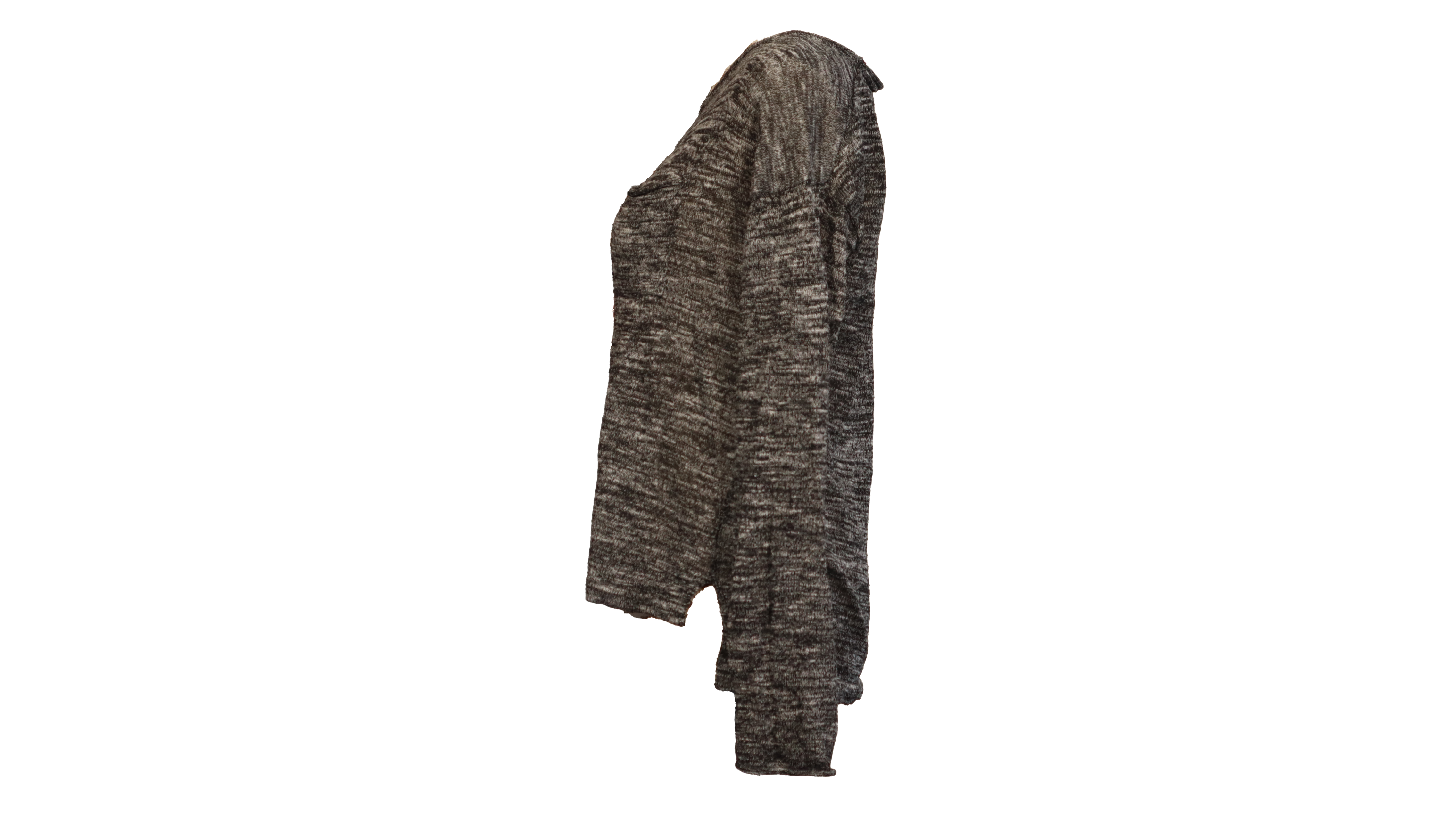 Divided Long Sleeve Gr. S grau/weiß mit Tasche