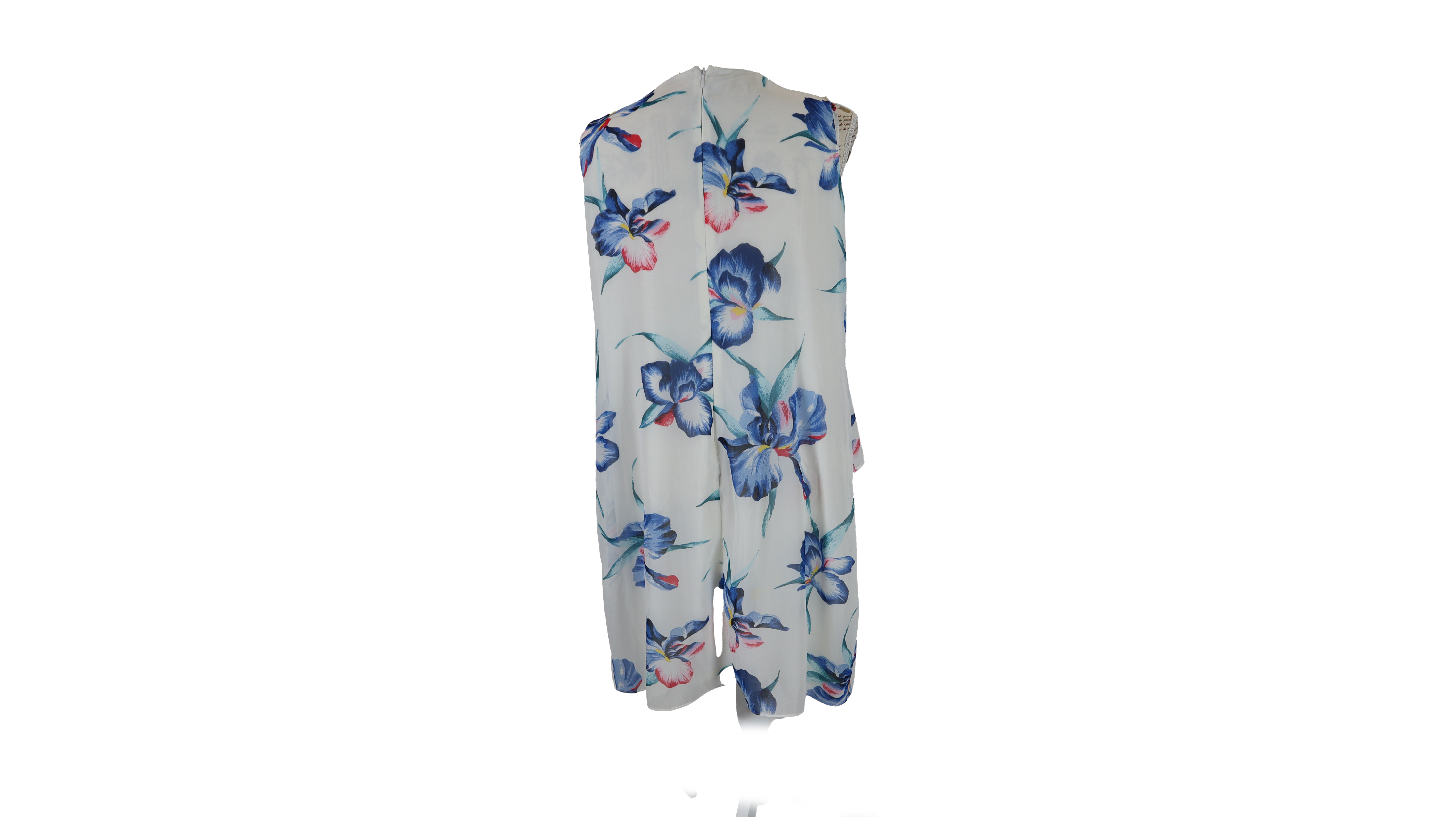 Weißes Kleid blaue Blumen Gr.40